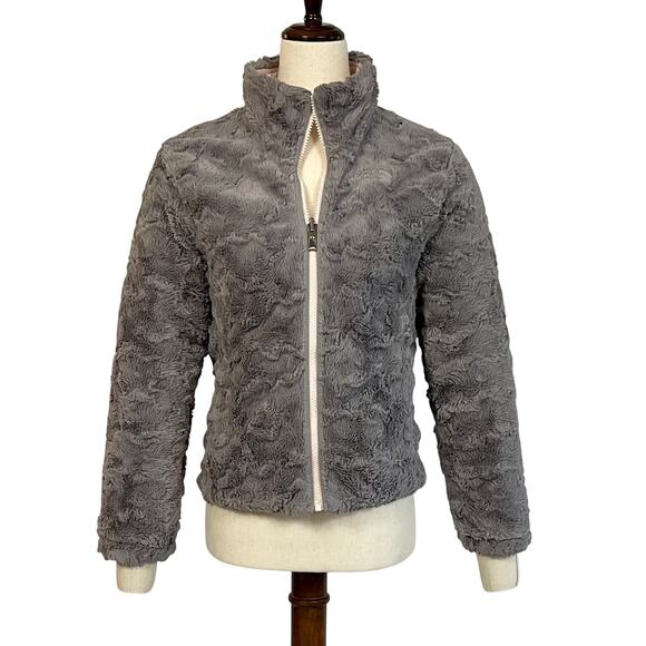 North Face Reversible Mossbud Swirl Jacket Girls M Fits Women XS Pink/Fur - Picture 5 of 15
